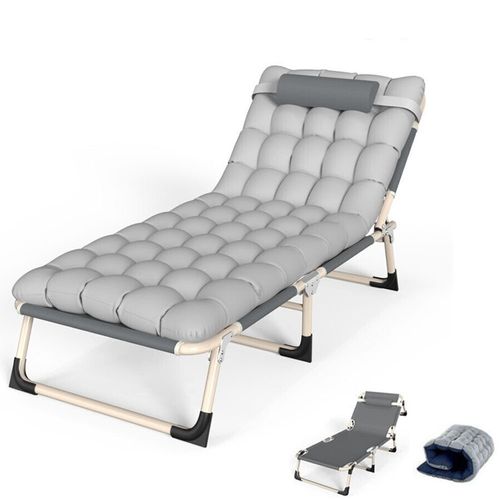 Folding Bed Camping Travel Heavy Duty Single Mattress Portable Sleeping Cot Grey — image 1