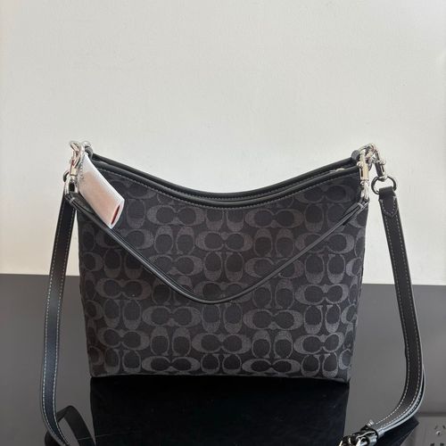 Coach CDE44 Laurel Signature Denim Leather Black outlet New from Japan — image 3