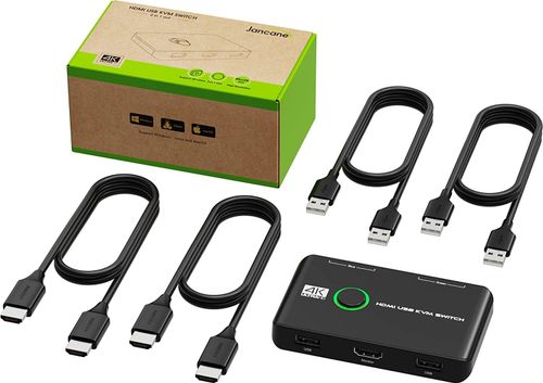 4K KVM Switch HDMI 2 Port Box, USB HDMI Switches for 2 Computers Share 2 Cable — image 7