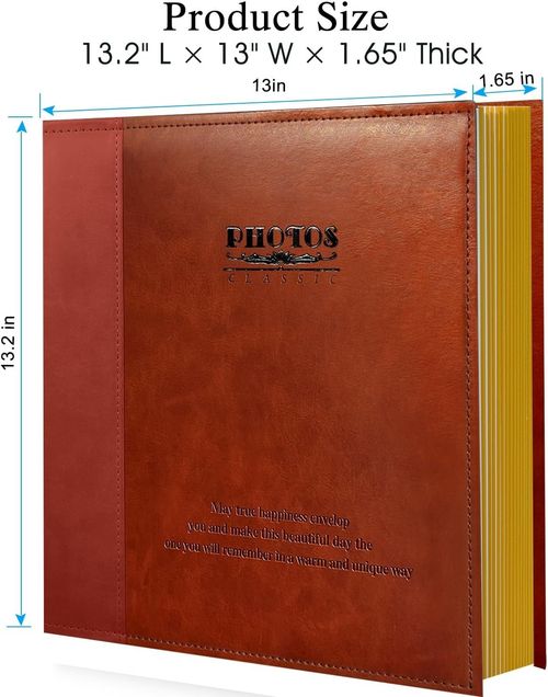 Magnetic Photo Album - Classic Red-Brown Leather, 40 Pages for Memories — image 5
