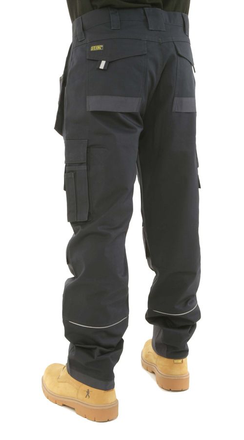 Mens Heavy Duty Knee Pad Pockets Combat Work Trousers - SITE KING HOLSTER POCKET — image 5