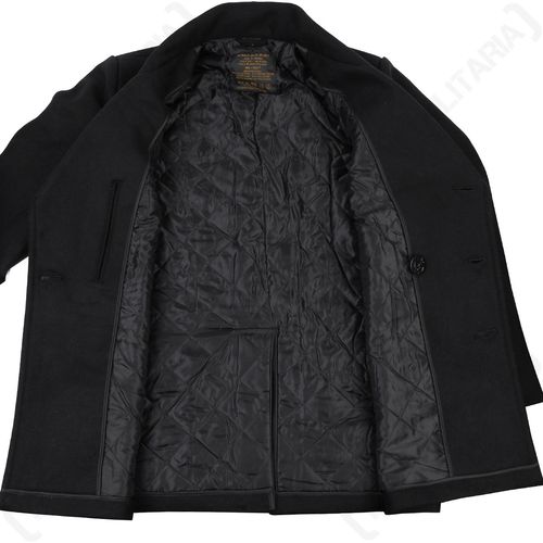 Mil-Tec US Navy Pea Coat - Black - Military Style Double Breasted Wool Jacket — image 6