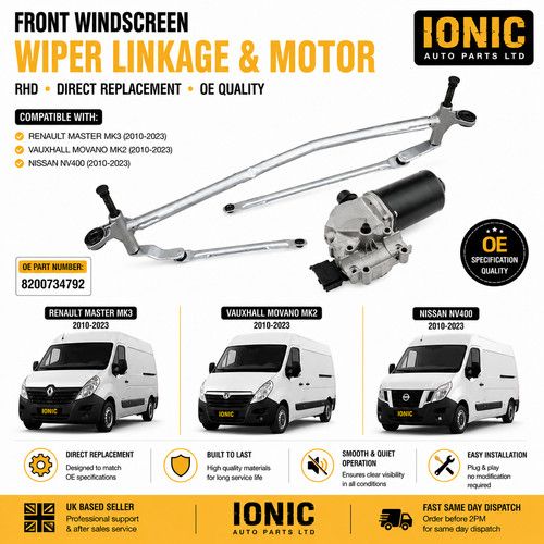 Renault Master Movano NV400 Front Windscreen Wiper Motor Linkage Assembly 10-23