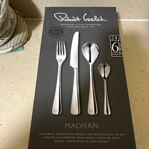 Robert Welch Malvern 24pc Cutlery Set for 6 Stainless Steel Matt Silver