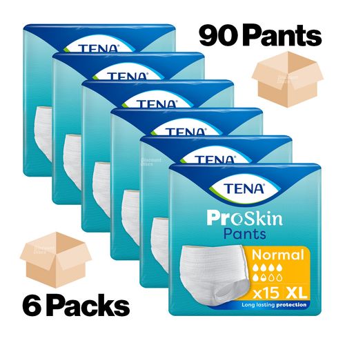 90x TENA Proskin Pants Normal Extra Large - 6 Packs of 15 Incontinence Pants XL — image 1
