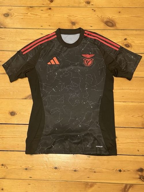 Benfica 2024/25 Away Shirt Adidas Medium M Black Football Jersey