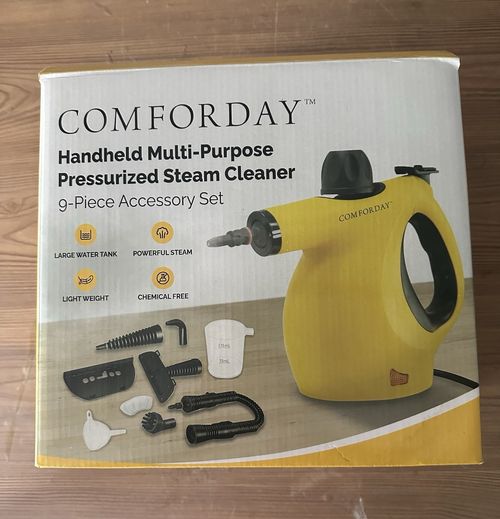 COMFORDAY Handheld Multi-Purpose Pressurised Steam Cleaner 9-Piece Set Yellow — image 1