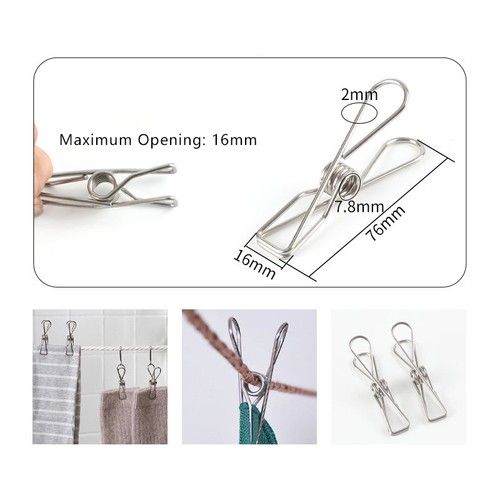 Clothes Pegs Laundry Clips Hanging Pins Metal Clamps Clip 304 Stainless Steel
