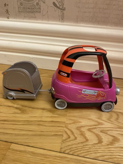 LOL Surprise Doll Little Tikes Cozy Coupe Pink Flame Car with Trailer 3SP1CY MGA — image 5