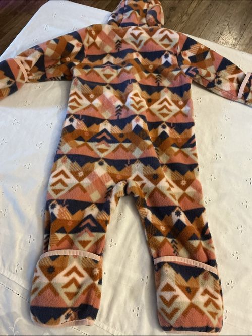 Columbia Baby Snowtop II Fleece Bunting Peach Girls 12-18 M Southwestern Aztec — image 4