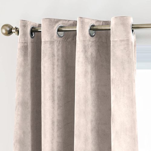 Blackout Curtains Thick Velvet Eyelet Ring Top Ready Made Lined Curtain Pair — image 2