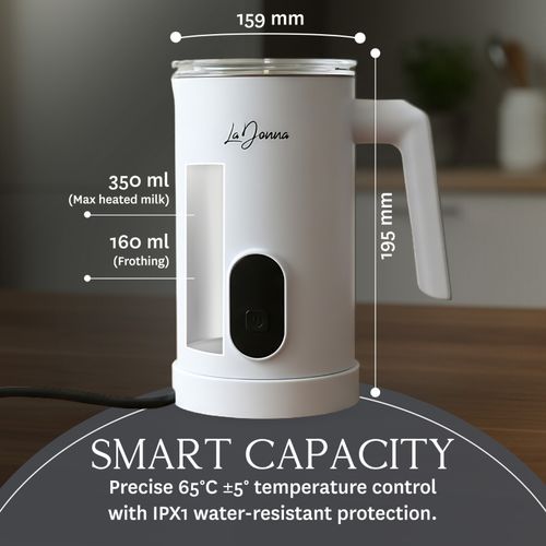 4-in-1 Electric Milk Frother Steamer Hot Chocolate Maker Automatic Foamer White — image 5