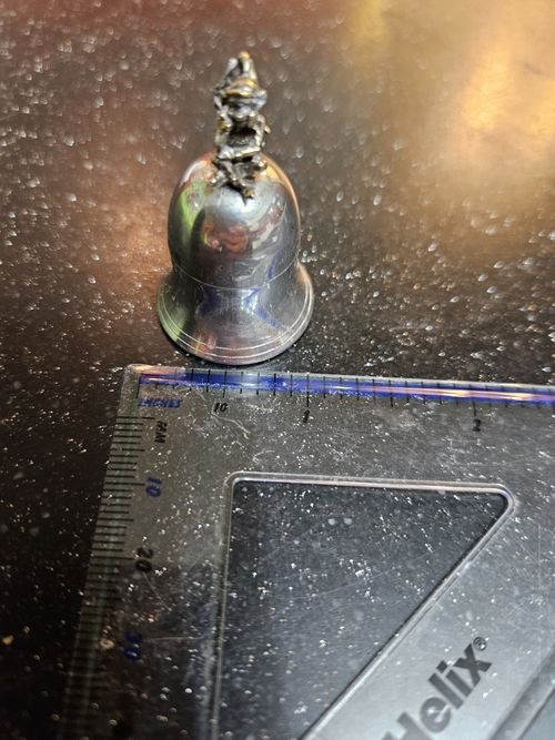 Vintage Sterling Silver Tooth Fairy/First Tooth Keepsake Bell. Gilt Fairy On Top — image 5