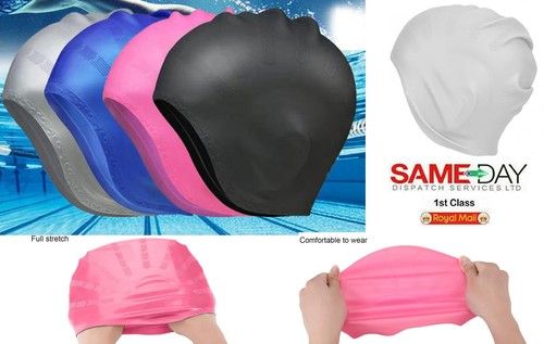 Silicone Swimming Cap With Ear Pockets Long Hair Large For Men Women Hat