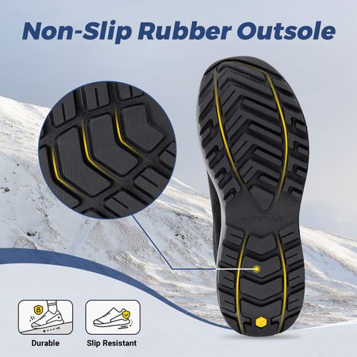 FitVille Men Winter Boots Fur Lined Extra Wide Snow Boots Non Slip Outdoor Shoes — image 5