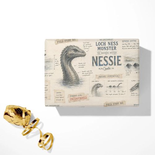 Loch Ness Monster Field Study Wrapping Paper Sheet — image 4