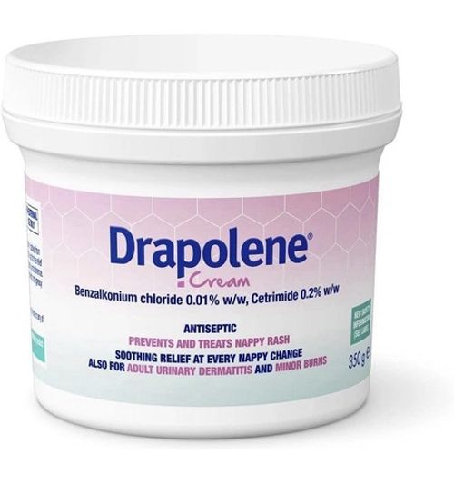Drapolene Cream 350g Tub Treats Nappy Rash Incontinence Dermatitis Minor Burn