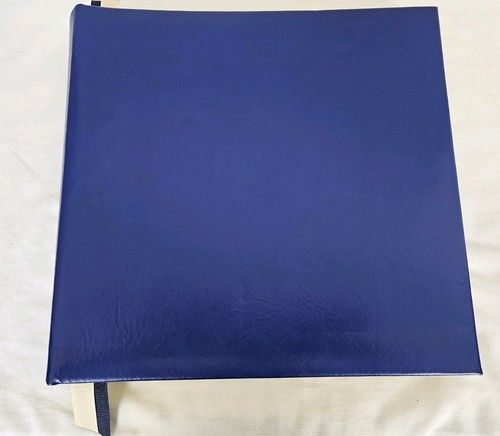 Aspinal of London Photograph Album Leather Cobalt Blue 50 Pages Handmade