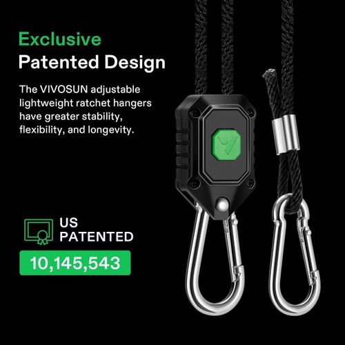 VIVOSUN 1-Pair 1/8 Inch Adjustable Grow Light Hanger,Heavy Duty Rope Hanger — image 4