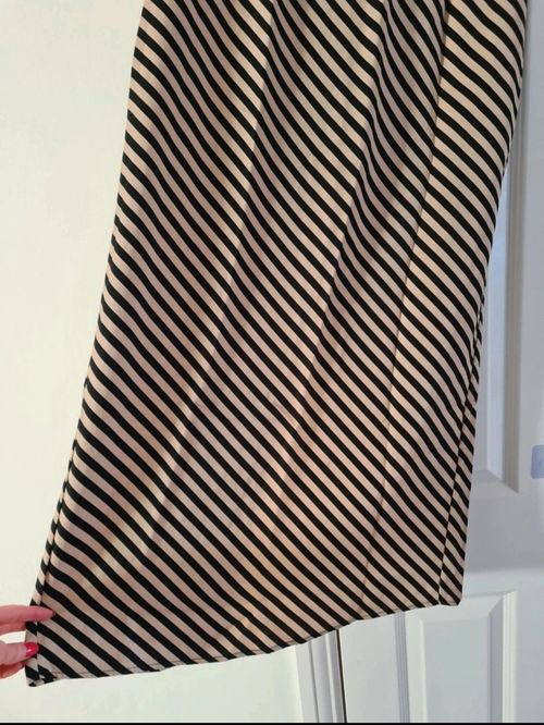 Hush Women's Reema Maxi Skirt Black/Cream Diagonal Stripe UK12 New with Tags — image 3