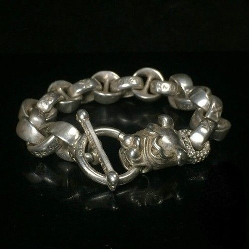 Beast Head Silver Bracelet Men's Bracelet Domineering Transfer Silver Jewelry