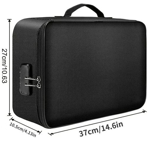 Fireproof Waterproof Document Box with Lock Expandable File Storage Box — image 1