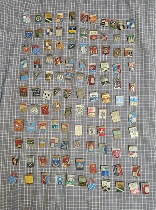 Coats of arms of Soviet cities Set of 111 USSR Soviet russian pins badges