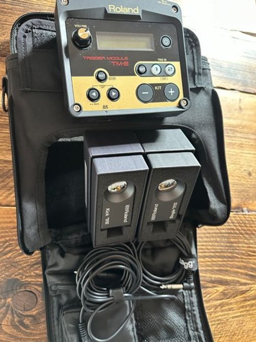 Roland TM-2 Trigger Module + RT-30K Kick + RT-30H Drum Trigger + Gator Case