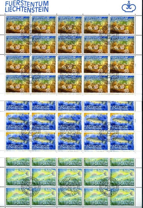 Liechtenstein 922-924 gestempelt als Kleinbögen, Ersttagssonderstempel #IG994 — image 1