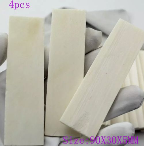 4PCS Bovine Bone Knife Handle Scales Slabs DIY Making Material 90X30X5MM