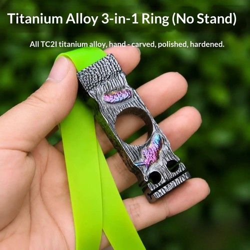 Titanium Alloy Slingshot Hand Carved Hunting Catapult Outdoor Tool