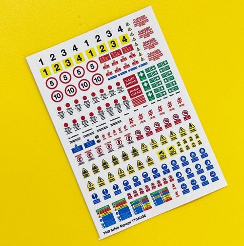 Model Railway TT  GAUGE scale TMD Depot Health & Safety signs pre cut stickers!