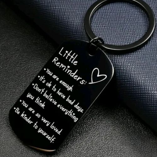 Little Reminders Engraved Steel Keyring Motivational Gift — image 1