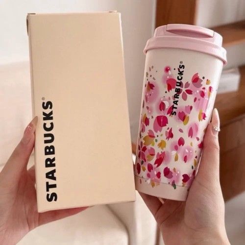 Starbucks Sakura Cherry Blossom Reusable Cup 16oz Pink Limited Edition
