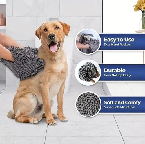 53X22cm Super Absorbent Pet Bath Towel Microfibre Dog Cat Quick Drying Towel — image 2