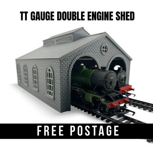 TT Gauge Engine Shed 2 Road Loco Shed - 1:120 Model Railway Building - Steam Era