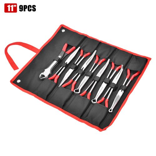 9pcs Extra Long Nose Reach Bent Straight Side Cutter Pliers Plier Set 11" UK — image 3
