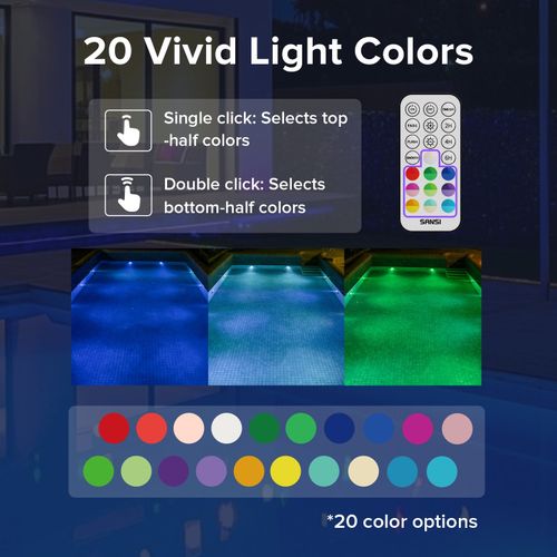 4PCS SANSI LED RGBW Pool Lights With Remote for Above Ground Swimming Pool IP68 — image 2
