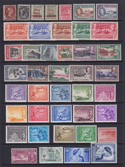 British Commonwealth, QV, GV, GVI Sets, Part Sets etc. MM, Used. Cat approx £275