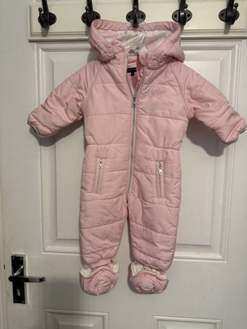 Tommy Hilfiger pink baby Girls snowsuit, size 68 (3–6 months)