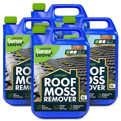 Jarder Roof Moss Remover for Roofs Green Mould Algae Patio Cleaner 5L