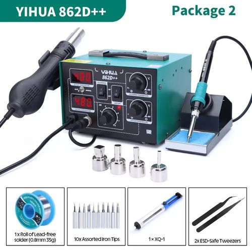 YIHUA 862D++ 750W Digital Soldering & Hot Air Desoldering Rework Station Kit — image 1