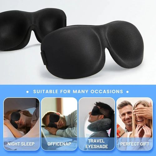 2 Pack 3D Sleep Mask Memory Foam Eye Mask Blindfold Light Blocking Travel — image 7