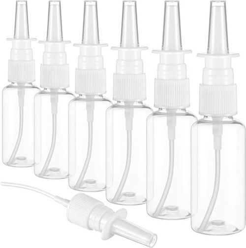 5PCS 10ml Empty Clear Nasal Pump Spray Plastic Bottle Refillable Fine Mist UK