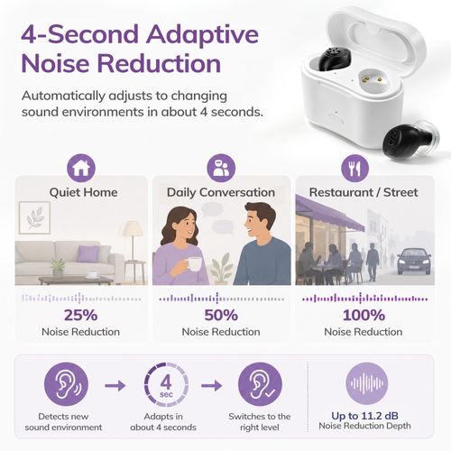 Delmicure Hearing Aids for Seniors, Adaptive Noise Reduction, Rechargeable, Pair — image 3