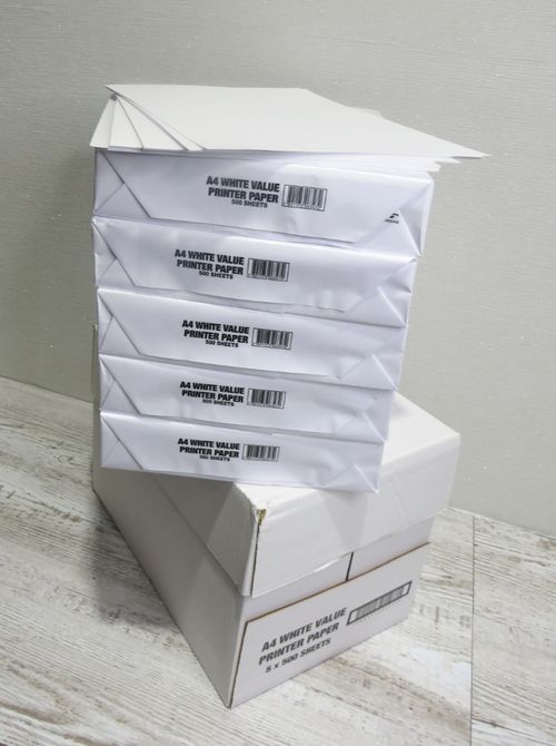 A4 copier printer paper 2500 sheets  white 5 reams bulk value Office home — image 3