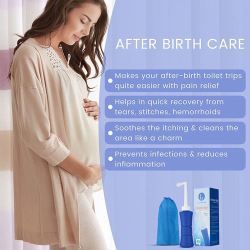 Portable Bidet 500Ml Blue Peri Bottle with Waterproof Pouch and Cap ? PP + TPR,  — image 6