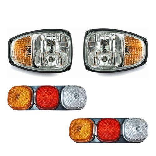 4 PCS Headlamp Headlight & Rear Tail Light JCB Telehandler Telescopic Forklift