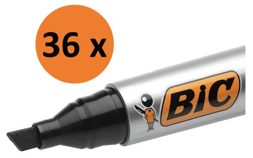 BIC Permanent Marker Pen 2300 (THICK) BLACK CHISEL TIP — image 1