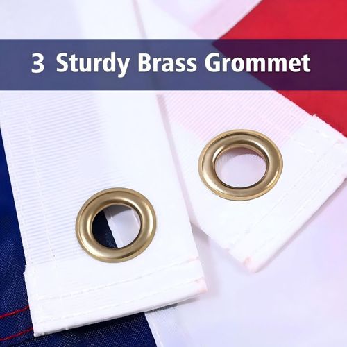 American Flag, 210D Heavy Duty Double Sided Outdoor Flag Embroidered Stars Brass — image 2